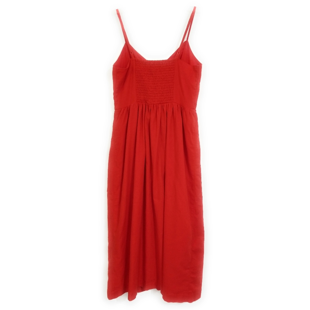 American Eagle Outfitters Red Button Front Midi Dress Womens Size XS - Picture 3 of 8